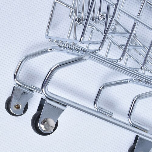Carrito de mano para supermercado, Mini carrito de compras, decoración de escritorio, almacenamiento, juguete para