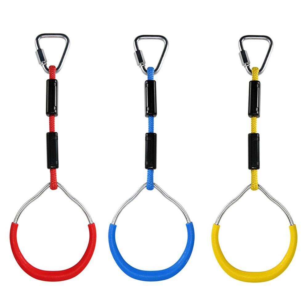 Kinder Fitness Ringe Kletter spiel Spielzeug Outdoor Training Aktivität sichere Sport Seil Schaukel Hänge ringe Kinder Kletter ausrüstung: Burgunderrot