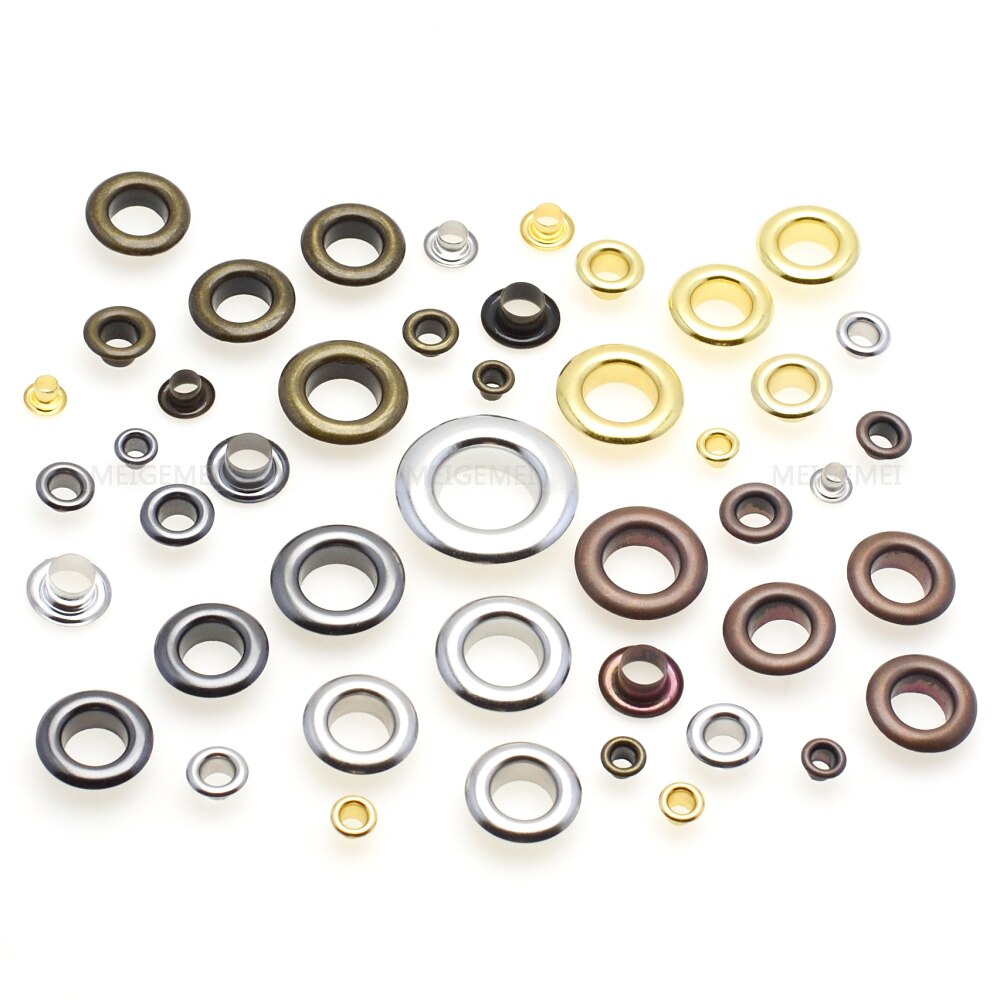 200pcs/pack Metal Eyelets Grommets 10MM 13MM for Leather Craft DIY Scrapbooking Shoes Practical Accessories