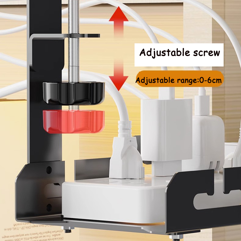Under Desk Cable Management Tray No Drilling Extendable Metal Under Table Storage Rack mesh Home Office Desk Wire Organizer