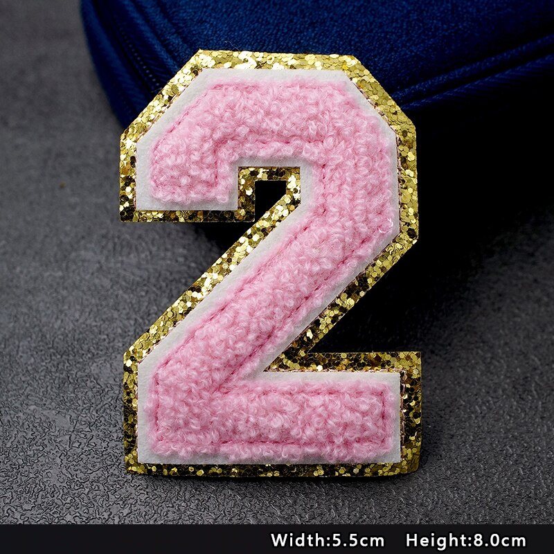 Pink Number 0 1 2 3 4 5 6 7 8 9 Patches For Clothing Embroidery Applique Zero One Two Three Four Five Six Seven Eight Nine: 2