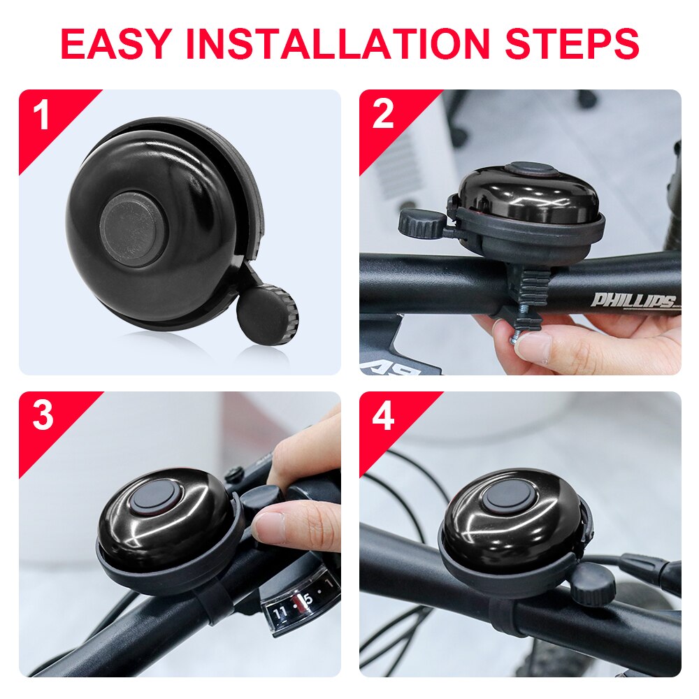 Timbre de plástico para bicicleta de montaña y carretera, alarma de seguridad para manillar, accesorios para bicicleta
