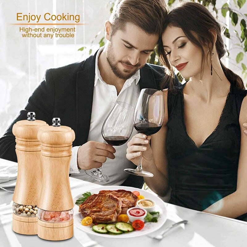 Molinillo de pimienta Manual, molinos de sal y pimienta de madera, herramienta multiusos de especias, molinillo de especias de madera maciza para el hogar, cocina y hogar