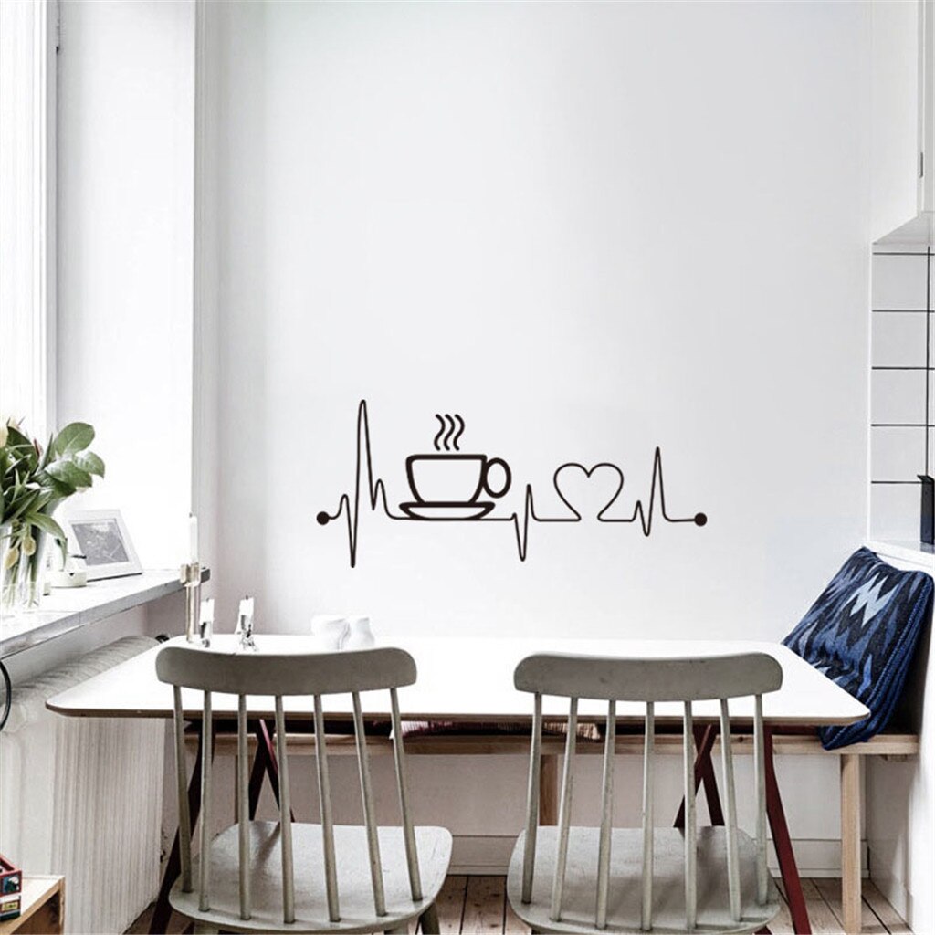 Móvel Criativo Parede Afixada Com Janela Decorativos de Parede xícara de Café venda quente adesivo de parede do café da cozinha decoração Esculpida Z801