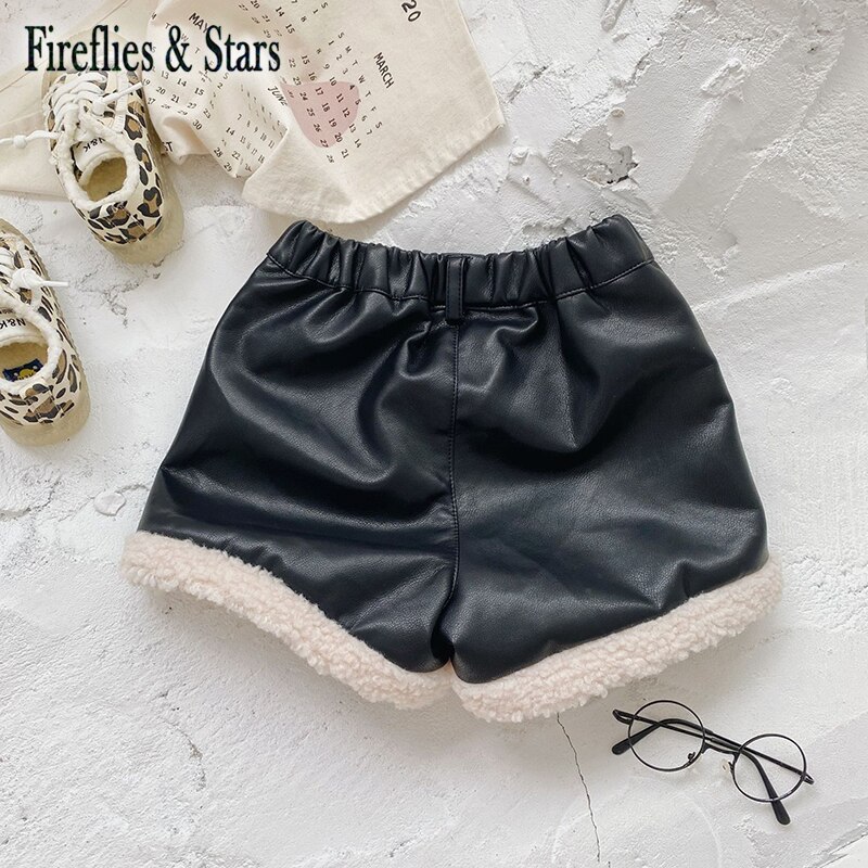 Automne hiver filles Pu Shorts adolescents Shorts – Grandado