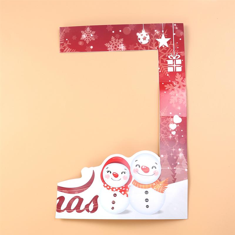 1pc Family Christmas Picture Frame Prop Selfie Photo Booth Photo Shoot Props Frame Banner Years Eve Decoration