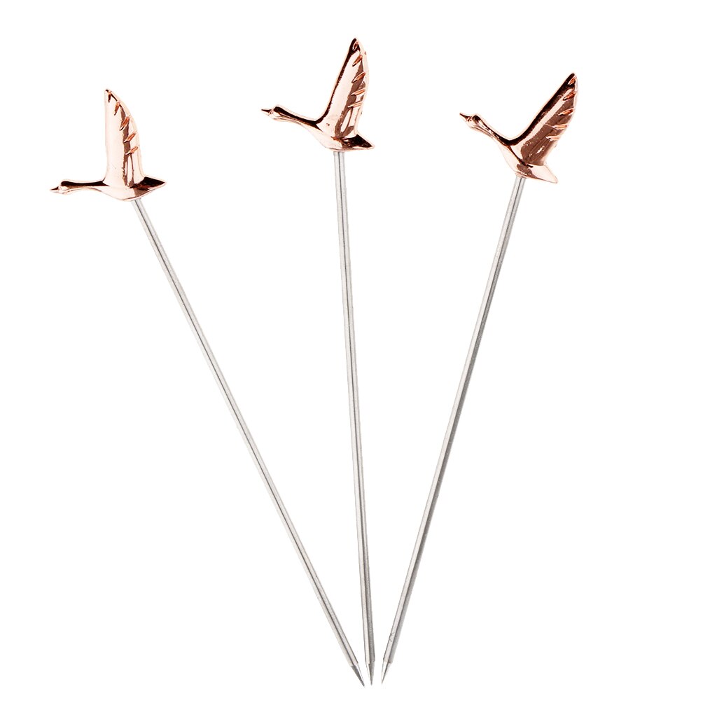 3 Stuks Roestvrij Herbruikbare Staal Cocktail Picks Martini Fruit Stok Roerstokjes Voor Party Keuken Accessoires