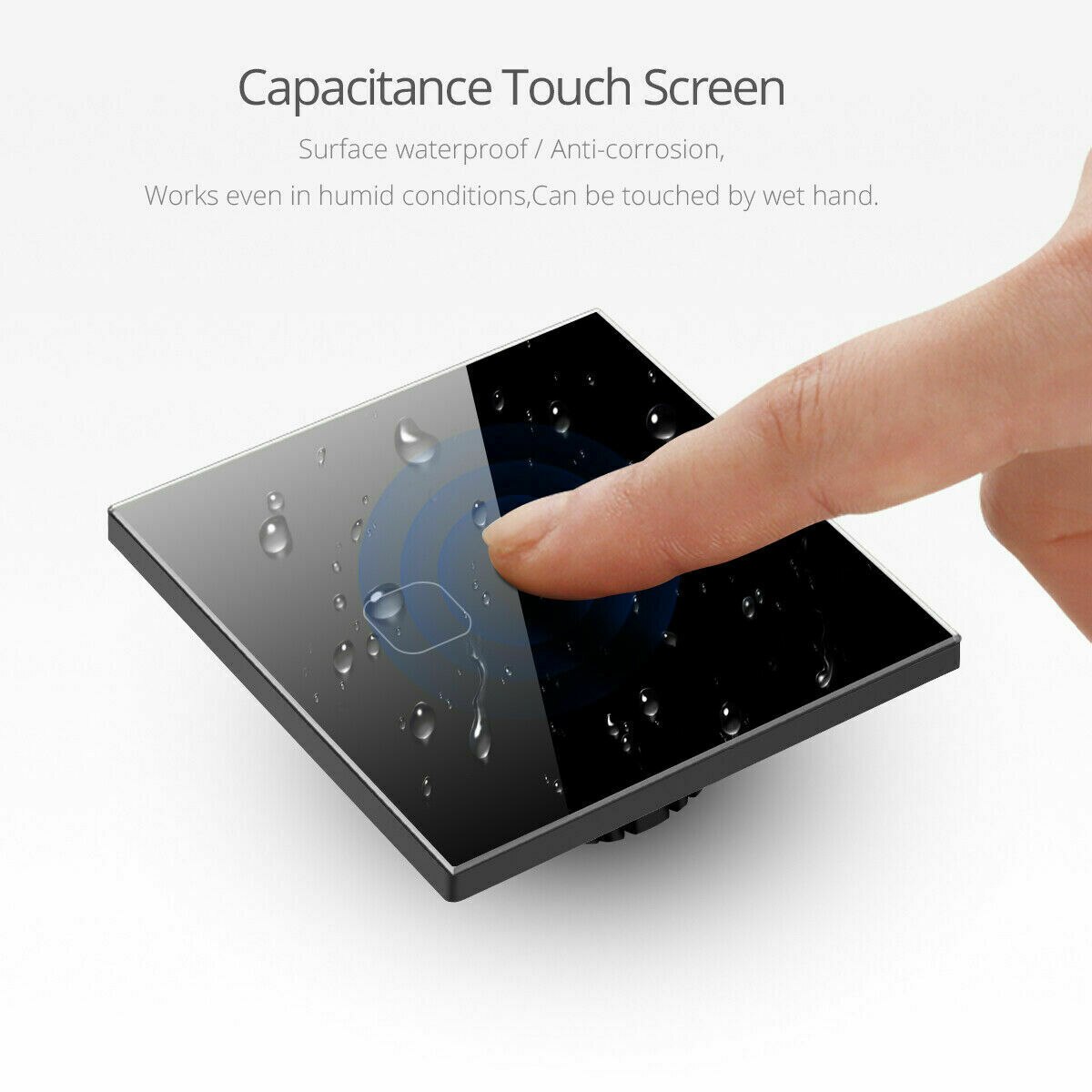 1G / 2G / 3 Gang LED Light Glass Panel Touch Sensor Switch Waterproof Wall Lamp On/Off Dimming Wireless white / black / Gold