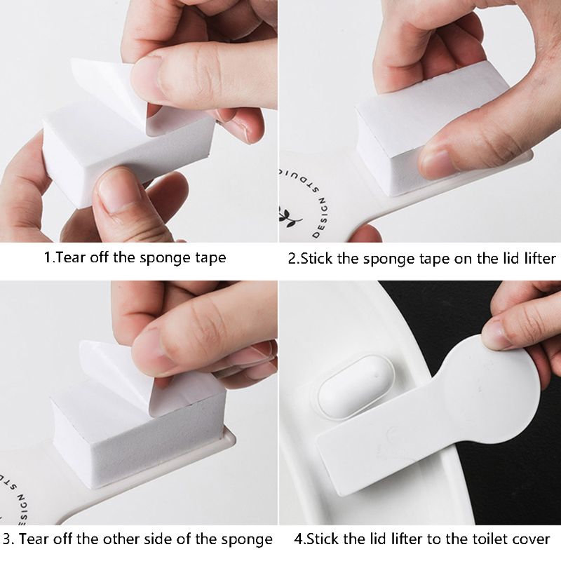 Toilet Cover Lifting Device,Bathroom Toilet Lid Handle Sticker Portable Sanitary Handle Bathroom Seat Accessories