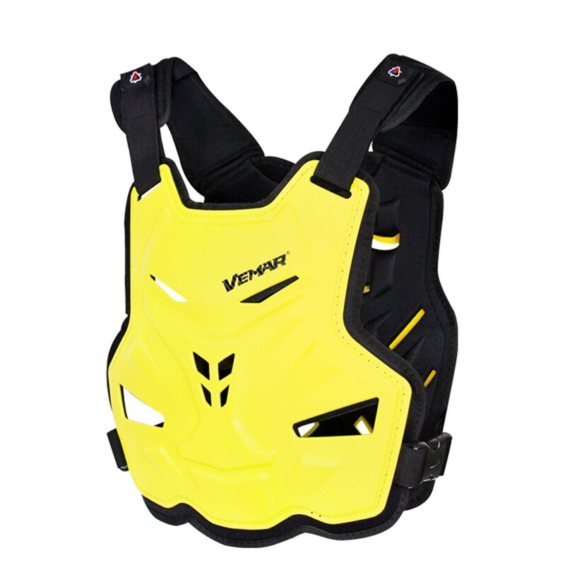 Adult Motorcycle Dirt Bike Body Armor Protective Gear Chest Back Protector Vest for Motocross Skiing Skating Snowboarding: Yellow