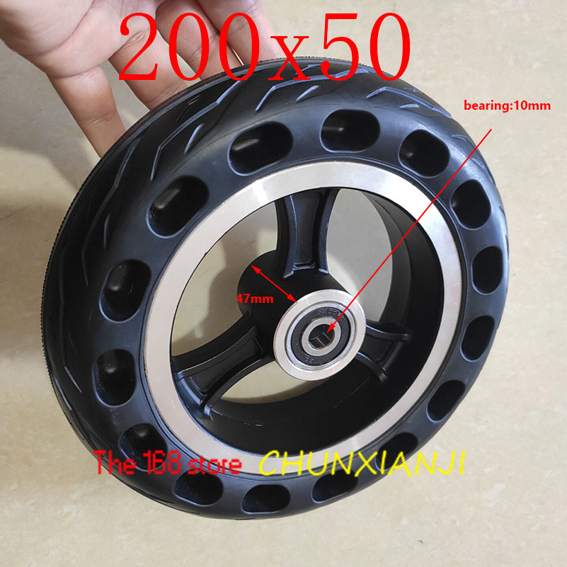 200x50 solid wheel Explosion-proof Electric Bike Scooter tyres 8 inch Motorcycle Solid Tires Bee Hive Holes: solid wheel
