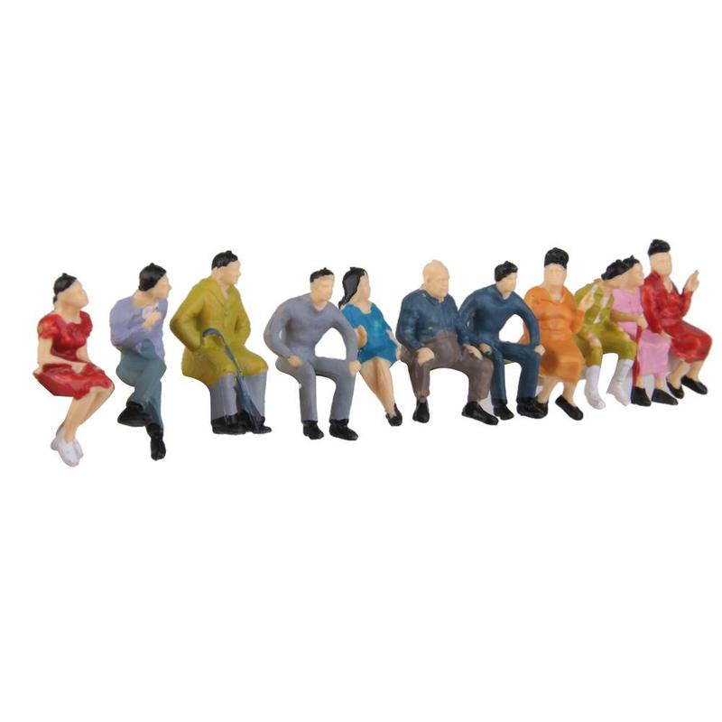 10Pcs 1:87 Painted Model Mensen Figuur Speelgoed Zand Tafel Landschap Figuur Kleur Model Speelgoed Voor Kids Model Willekeurige Zitten F9G2