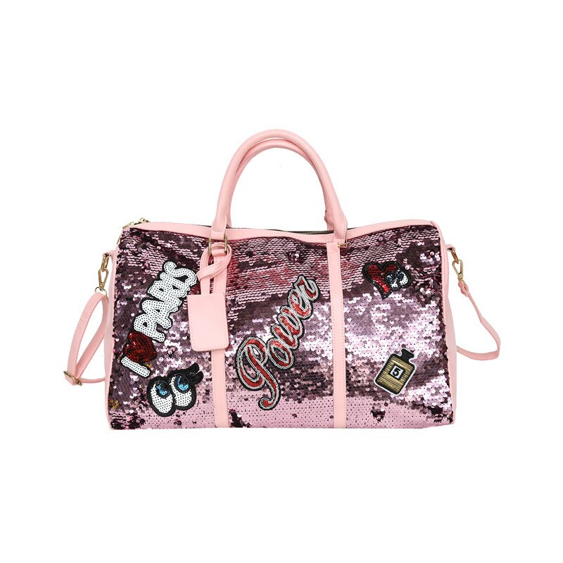 Sequin Toevallige Sport Reistas Organizer Casual Duffel Shouder Dagrugzak Duurzaam Kledingstuk Bagage Tote Bag: pink