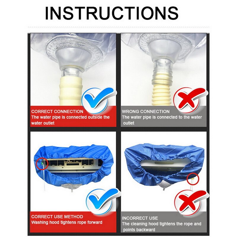Cubierta de limpieza de aire acondicionado, herramienta de limpieza de aire acondicionado, bolsa de agua-1