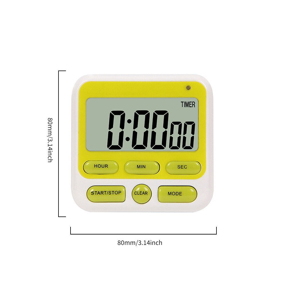 Digital Stopwatch Kitchen Cooking Count Up Countdown Timer Alarm Reminder Clock Timer Strong Magnet Back for Cooking: Green