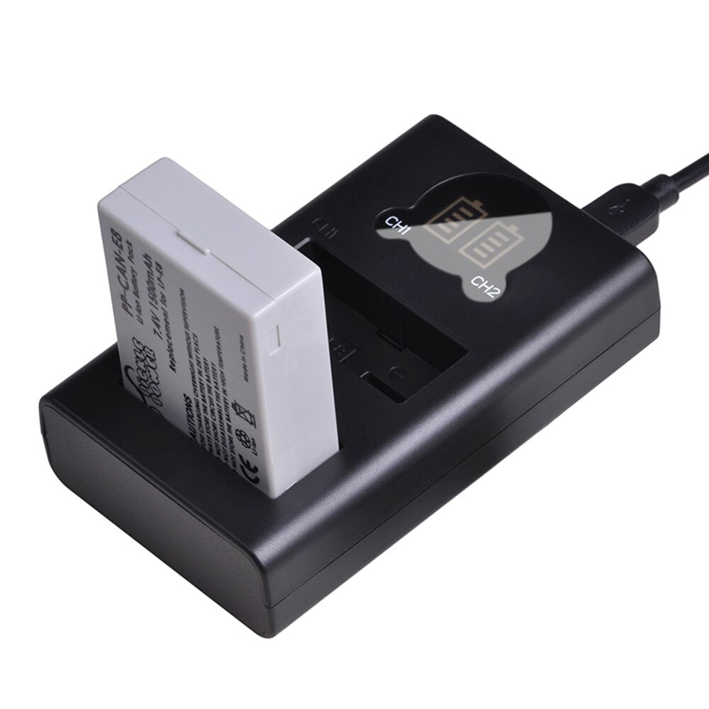 2 uds. LP-E8 LPE8 LP E8 batería recargable y cargador Dual LED para Canon EOS 550D 600D 650D 700D X4 X5 X6i X7i T2i T3i T4i T5i.: Charger and 1Battery