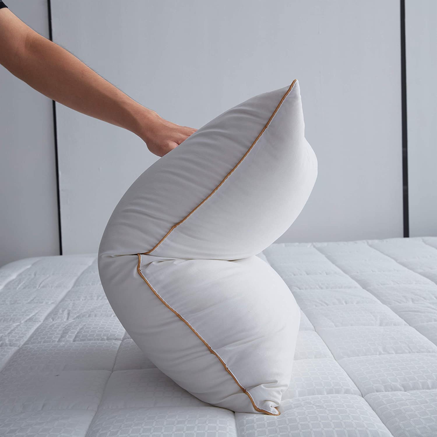 Peter Khanun Bed Kussens Ganzenveren Down Vullen Kussens Voor Slapen Nek Bescherming Down-Proof 100% Katoen Shell P02