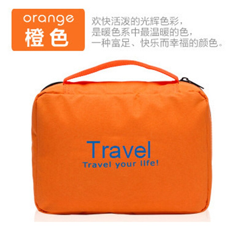 Reistas waterdicht draagbaar heren toilettas dames cosmetische organizer etui hangende toilettassen multifunctioneel: Oranje