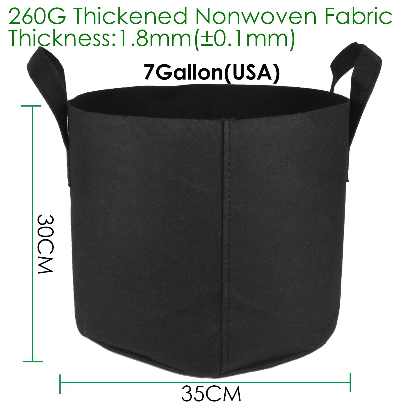 3/5/7/10/15 Gallon Grow Bags Grow Bag Gardening Nonwoven Fabric Grow Pot Vegetable Growing Planter Garden Flower Planting Pots: 7Gallon (35cmx30cm) / 6PCS