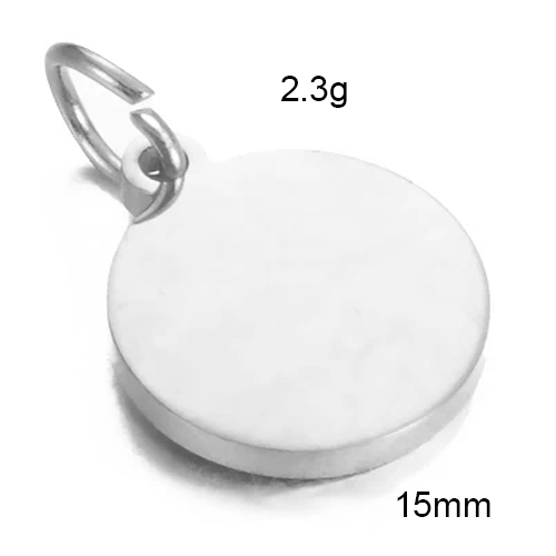 Étiquettes rondes polies en acier inoxydable, breloques 6mm/8mm/10mm/12mm/15mm pour la fabrication de bijoux à faire soi-même, , 10 pièces/lot: Titane plaqué