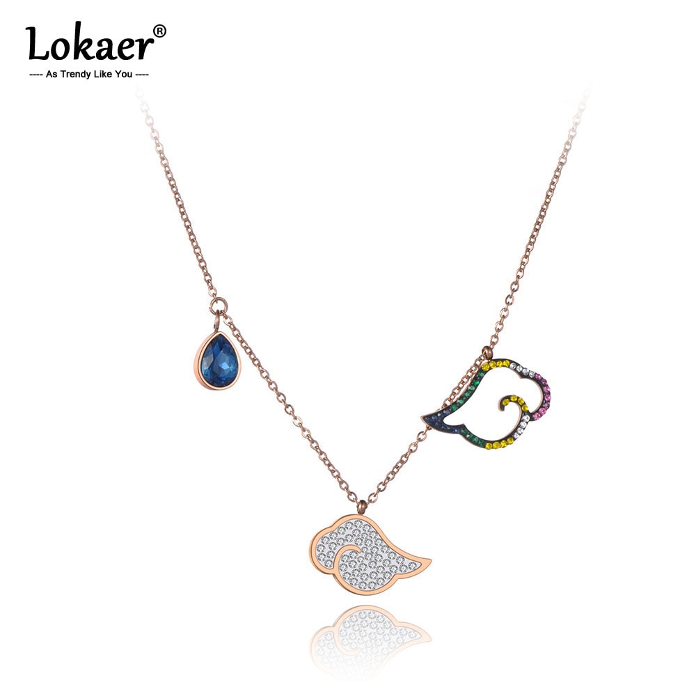 Lokaer Titanium Rvs Kleurrijke Cz Crystal Cloud Choker Kettingen Voor Vrouwen Meisjes Bohemen Charm Hanger Ketting N19183