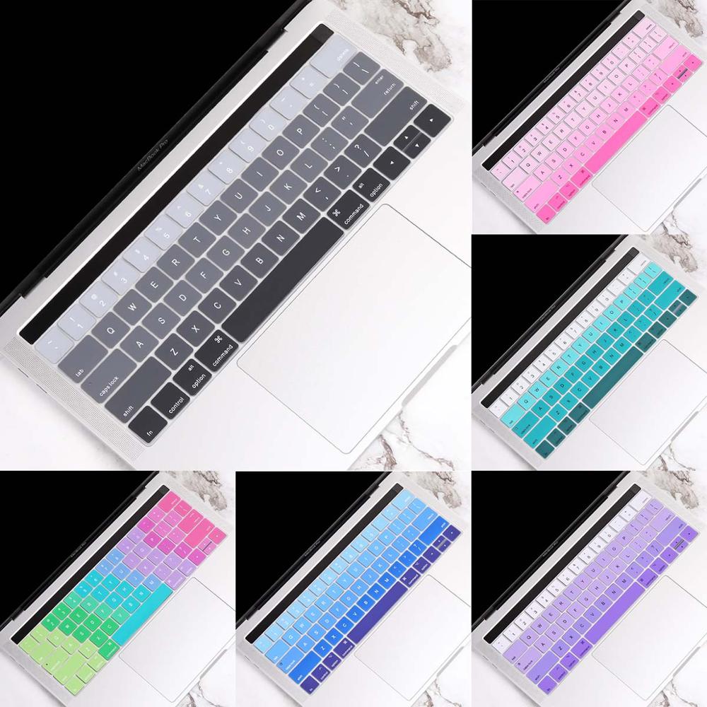 Ons Gradiënt Kleurrijke Silicone Toetsenbord Cover Skin Voor Macbook Pro 13 15 Inch Touch Bar A2159 A1989 A1990 Toetsenbord protector