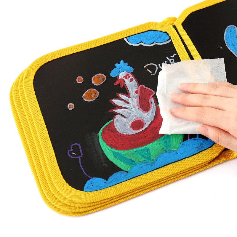 Kid Portable Painting Book Double-sided Erasable Drawing Book Animal Graffiti Writing Board Early Education Stationery Supplies