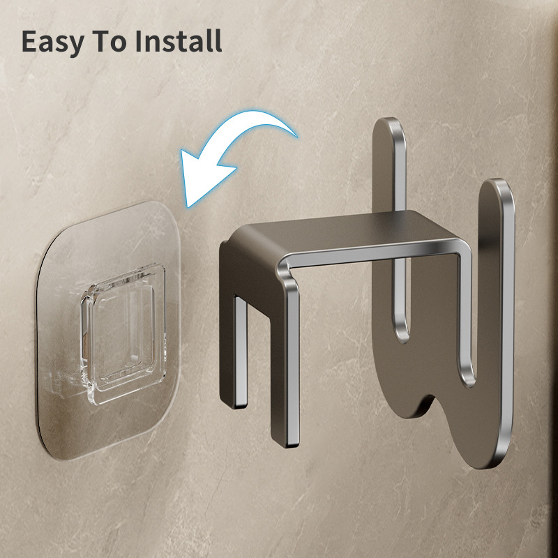Estante de almacenamiento de zapatos Simple, estante para zapatillas de baño, puerta de baño no perforada montada en la pared con gancho de drenaje en la pared trasera