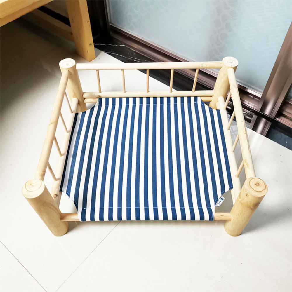 Été chat hamac lit maison pour animaux de compagnie pour chiens chiot paresseux tapis coussin chaise longue pour chats chaton chalets hiver fournitures de couchage pour animaux de compagnie: B-blue-white stripes