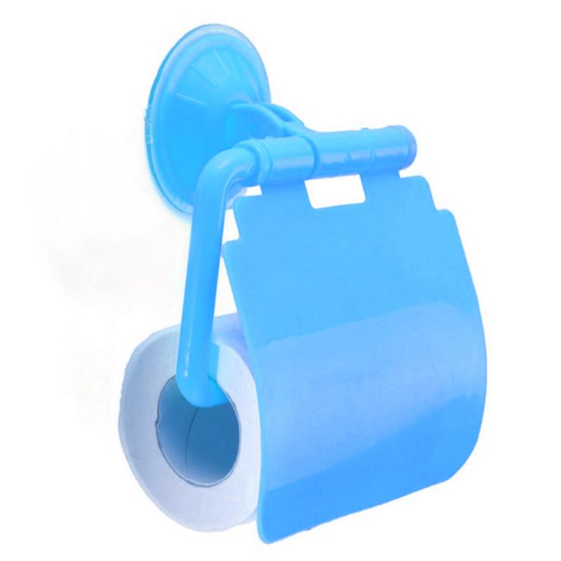 Soporte para papel de cocina, ventosa de plástico para pared, portarrollos de papel higiénico para baño con cubierta, accesorios para baño