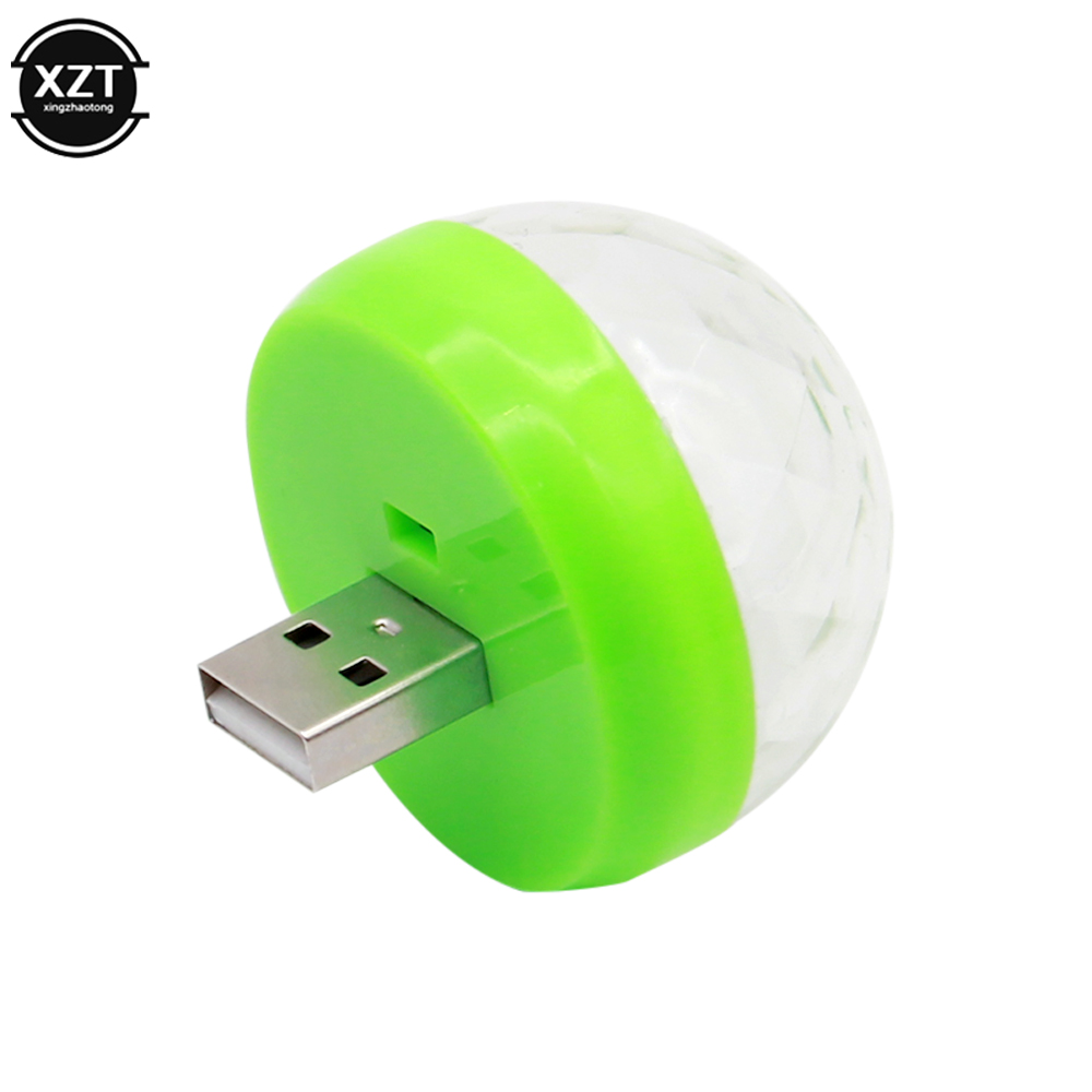 Luz de ambiente de coche controlado por voz por USB, lámpara de escenario para DJ, Bola de discoteca, para teléfono Android de Apple