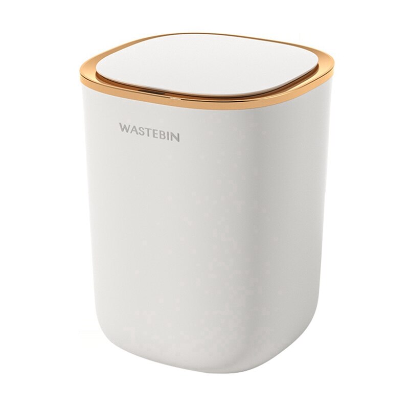 12L Smart Sensor Garbage Bin Kitchen Bathroom Toilet Trash Can Automatic Induction Waterproof Rubbish Bin with Lid: White