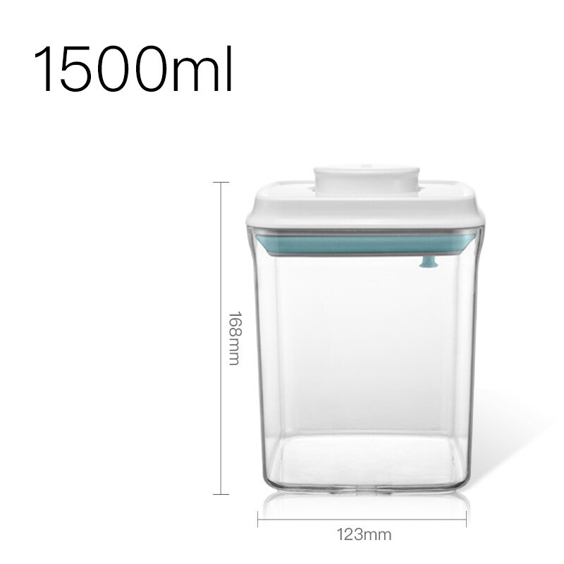 Airtight Food Storage Containers with One Key Press to Seal Lids Contains 3 Styles and 14 Sizes for Kitchen Pantry Organization: 1500MLSquare