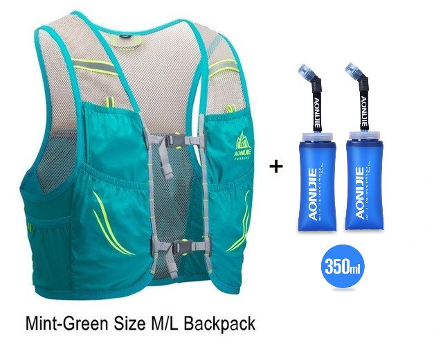 AONIJIE-Chaleco de hidratación ligero C932, bolsa para deportes al aire libre, senderismo, Maratón, 350ml: green vest ML 2Flask