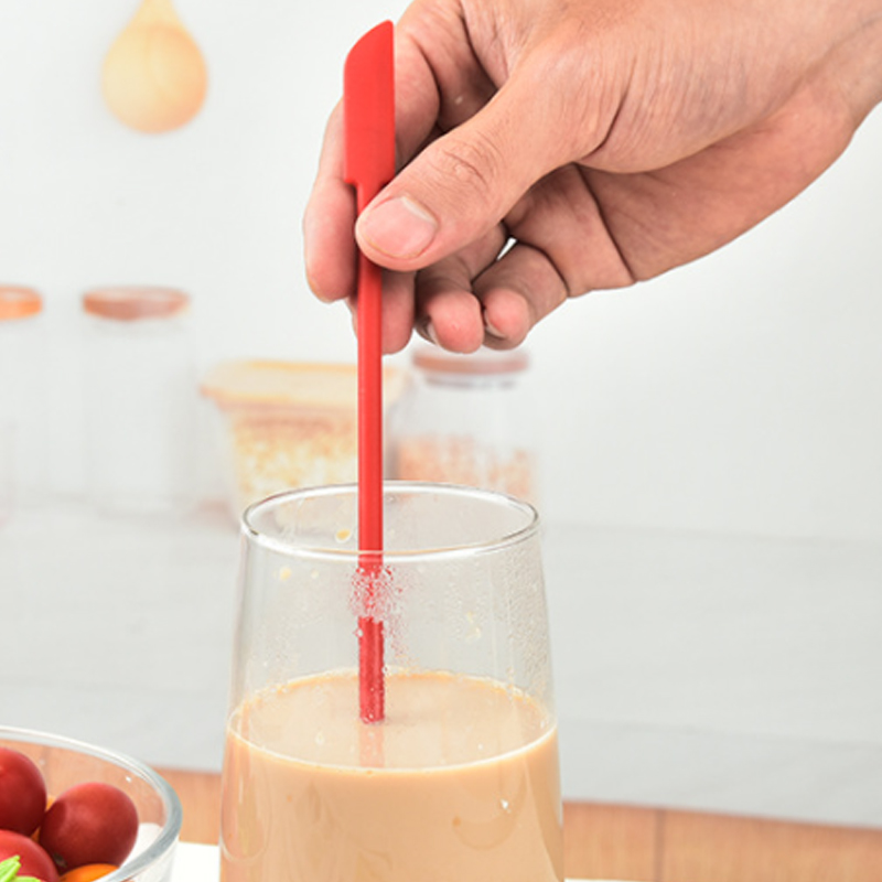 Petite spatule allongée en Silicone, Double tête, pour la cuisson des gâteaux, accessoires