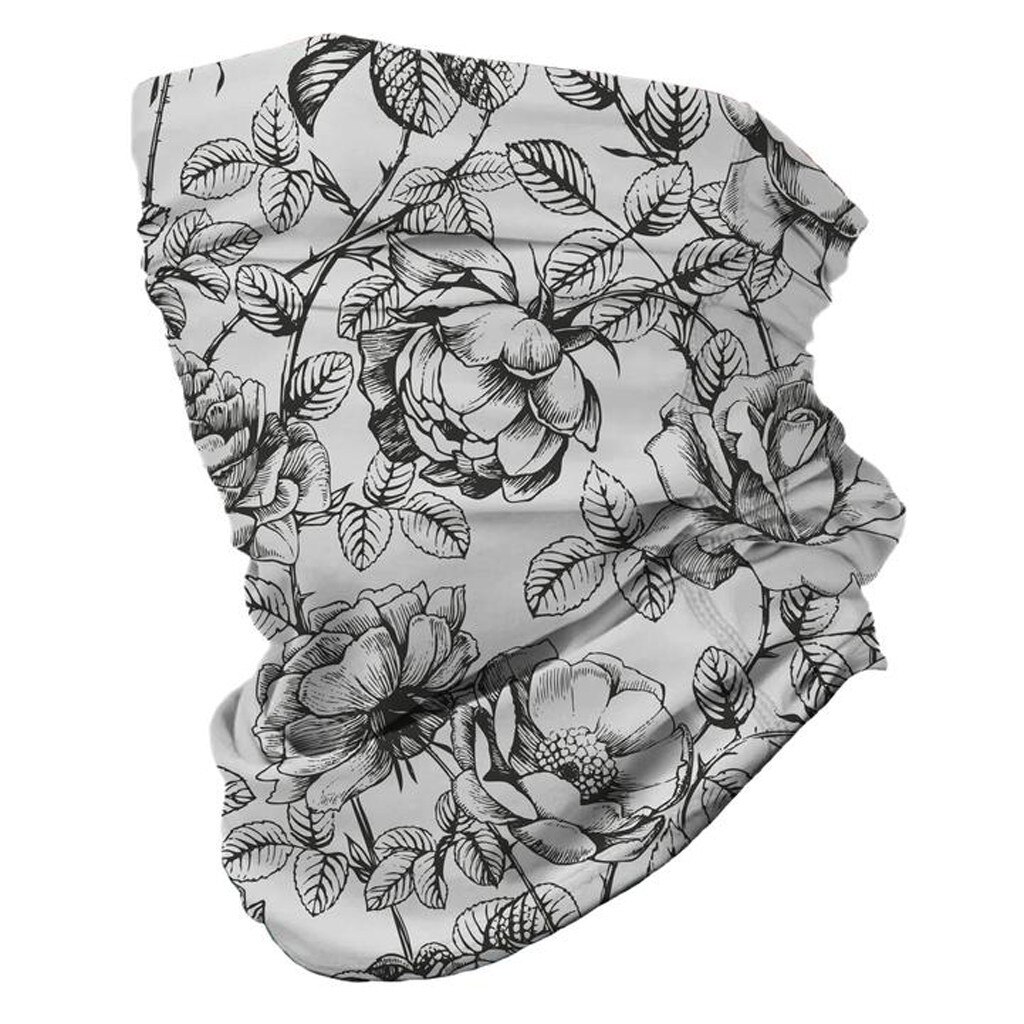 25# Face Cover Scarves Print Elastic Face Scarf Headband Turban Scarf Dust-proof Neck Tube Cycling Face Bandana Magic Hood Scarf