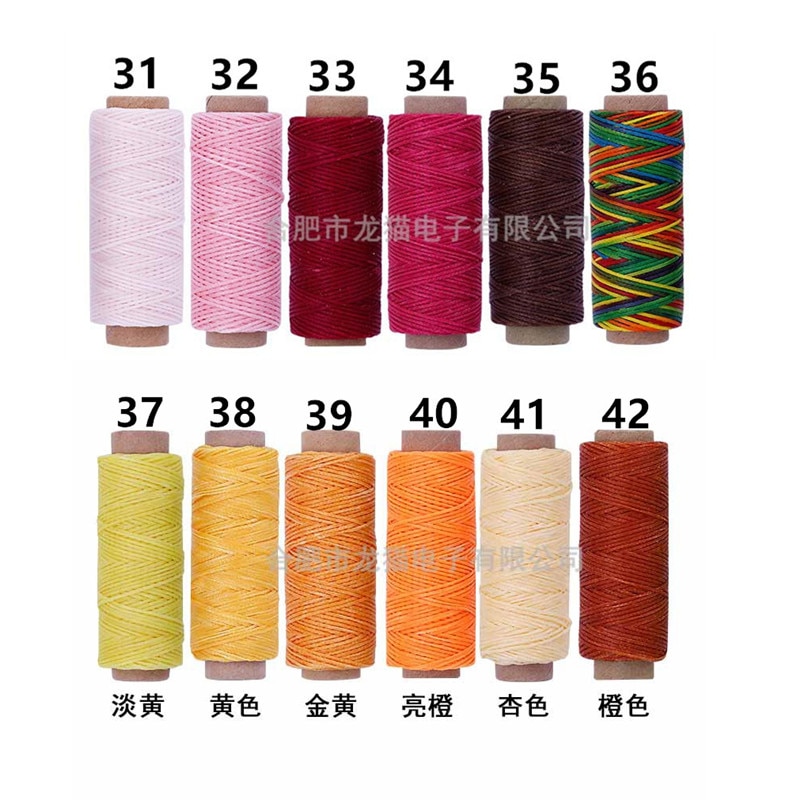 50 meter Nuttig 0.8mm 150D Lederen Gewaxt Draad Koord voor Hand Stiksels Draad Platte Gewaxte Naaien Lijn DIY Handwerk tool
