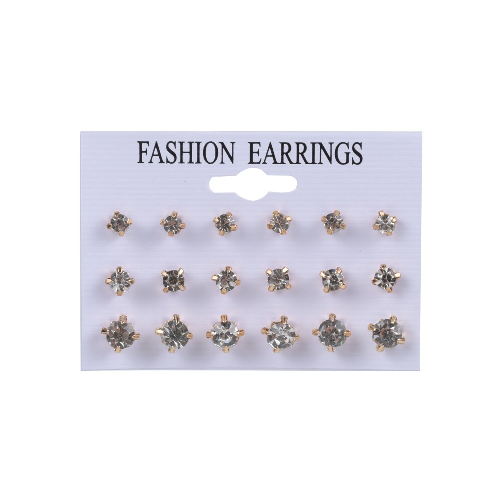 Mix Kristall Strass Perle Stud Ohrringe Set Maxi Ohr Einfache Ohrringe Für Frauen Erklärung Schmuck Bijoux Femme Pendientes