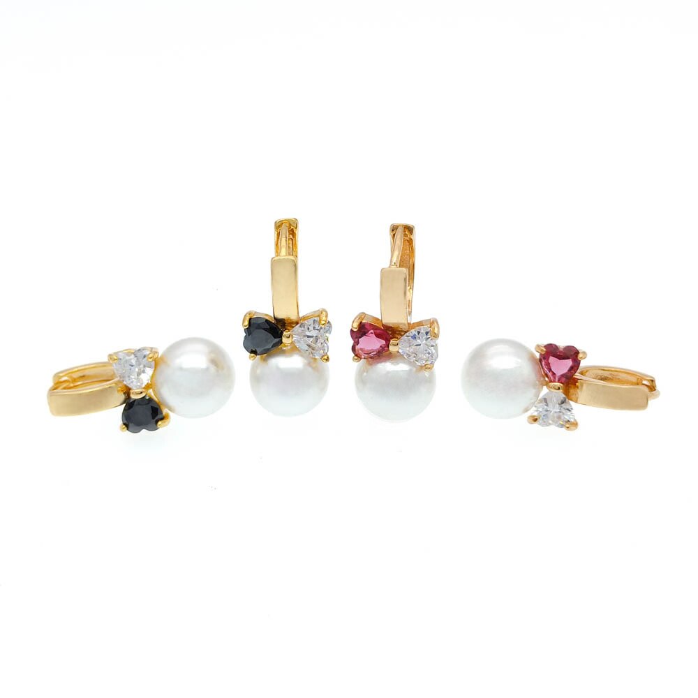 Di cristallo Del Cuore Della Perla Orecchini A Cerchio in Oro Orecchino Donne Pendientes Perla Aretes Parel Oorbellen Orecchini Perle Orecchini E0310