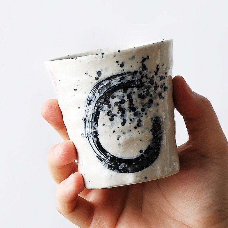 CHANSHOVA-taza de té de cerámica pintada a mano de estilo retro chino tradicional, tazas grandes de porcelana China, taza de café, H092, 170/200ml