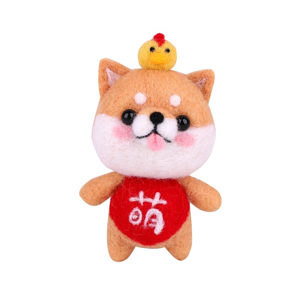 DIY Needle Felting Kit Needle Crafts Wool Felting Animals Kit DIY Handmade Non Finished Dog Handcraft with Needle Felting: 08