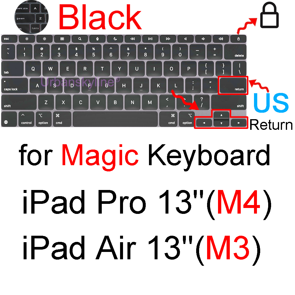 Pokrowiec na klawiaturę do iPada Pro 13 M4 12.9 Magic Keyboard Air 11 M3 10 10.5 10.9 M2 M1 Smart Case Folio Silicone Protector Skin TPU: Złota