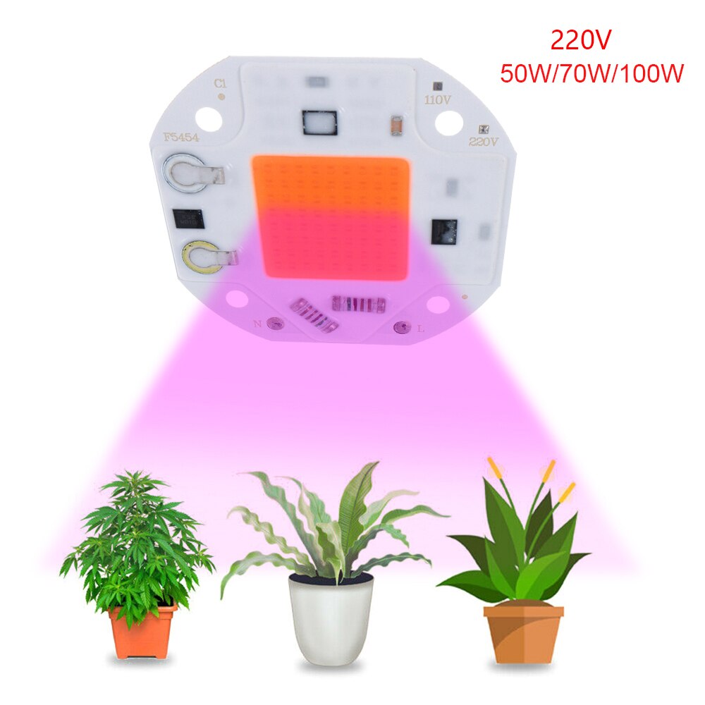 50W 70W 100W 220V Full Spectrum LED COB Chip Grow Light Plant Growing Lamp Flower Growth Indoor Interior