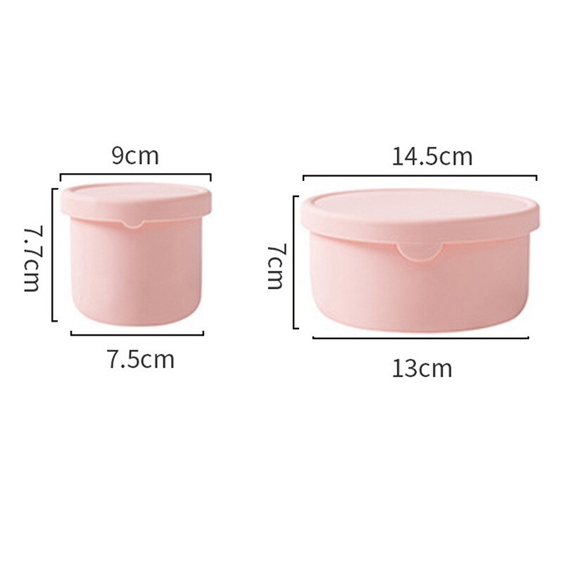 2PCS Sealed Lid Silicone Food Storage Container for Kitchen Lunch Box Meal Container