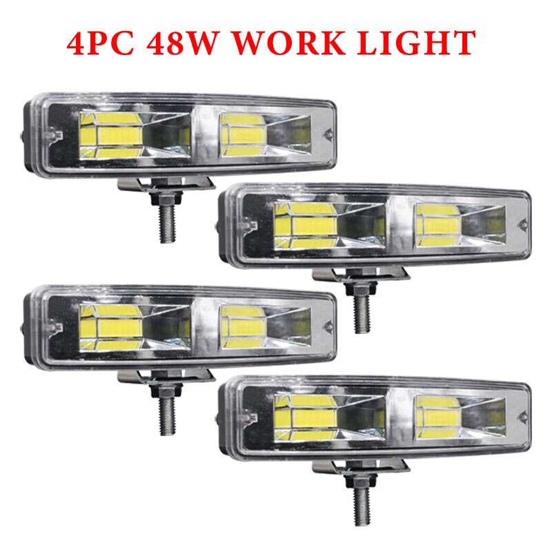 2PCS 12V 54W Wrok Light led bar LED lightbar 3030 LED 18SMD for Truck Tractor SUV 4x4 Car Led Headlights Lighting Spot work bar: 48W WORK LIGHT 4PCS
