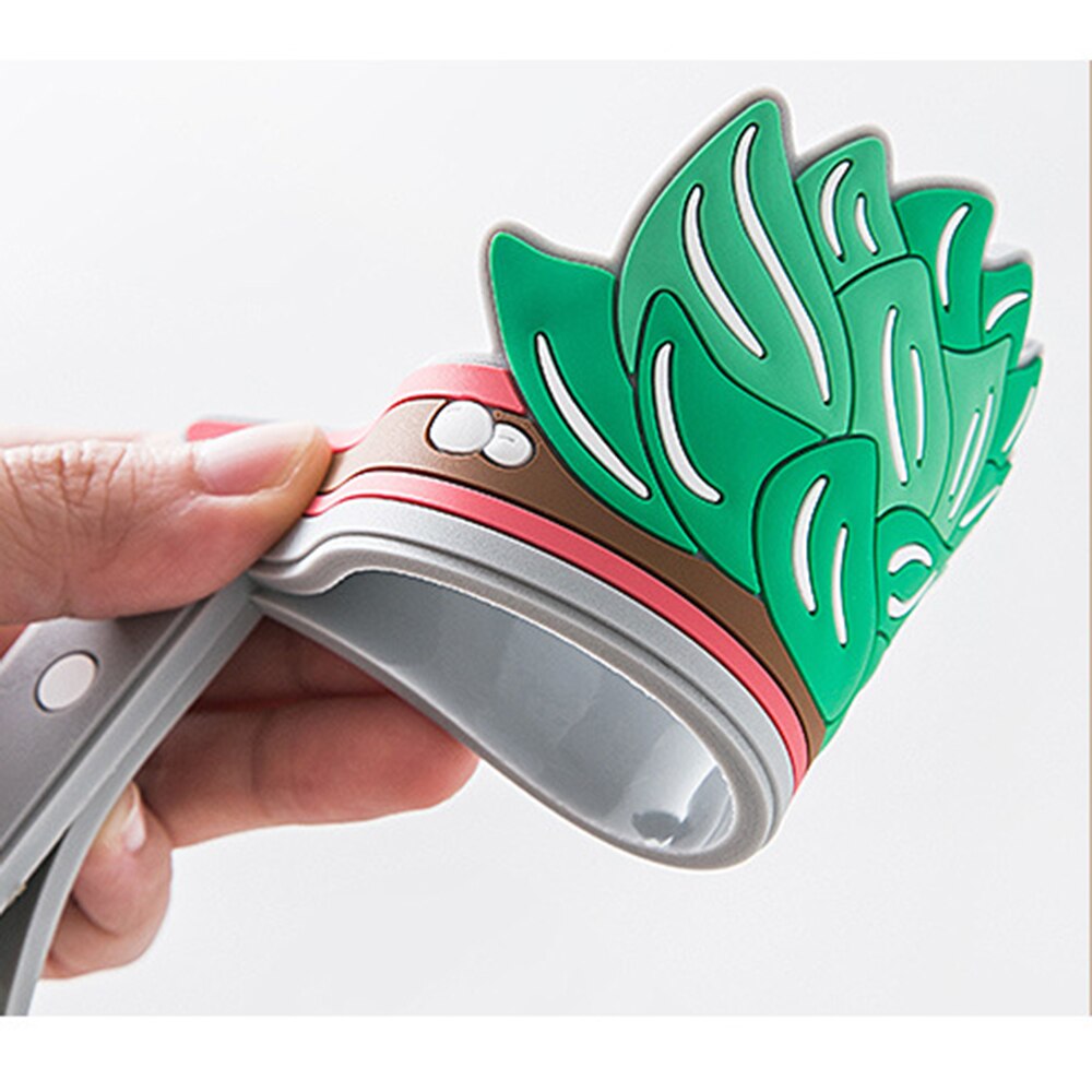 Pegatinas de interruptor de silicona para niños, pegatinas de pared de interruptor 3D de plantas suculentas de dibujos animados para dormitorio, decoración del hogar