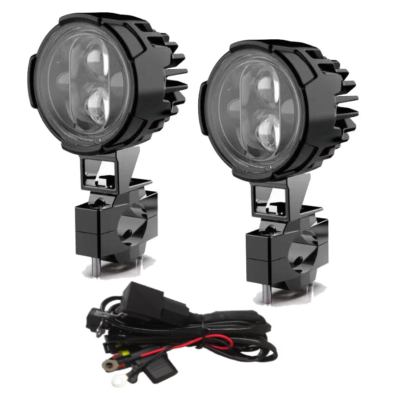 Motorcycle Spotlight Fog Lamp Led Auxiliary Driving Light For BMW R1200GS F850GS F750GS F 850GS 750GS 1250GS GS LC Adventure: White light AND wire