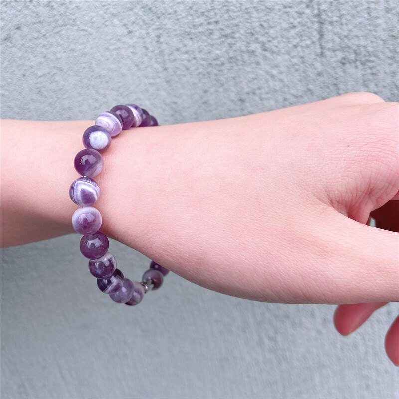 Vrouwen Paars Natuurlijke Droom Amethisten Quarzt Kristal Steen Armband Sieraden Lucky Vriend Voor Haar Handgemaakte Armbanden