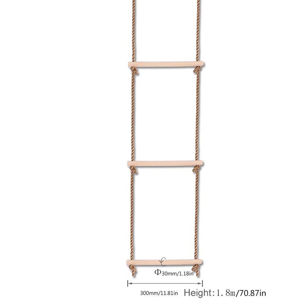 5 Rungs Wooden Clmbing Rope Outdoor Indoor Rope Ladder Climbing Ladder Swing Toys For Chhildren Sport