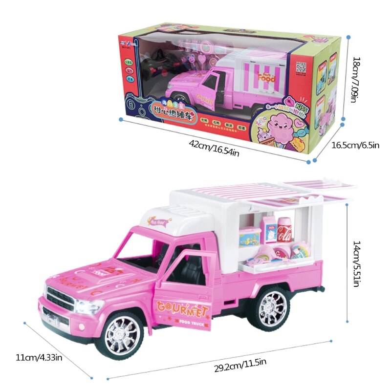 Coche eléctrico ligero con Control remoto para niños, juguete de coche de postre, Cuatro Caminos, helado de simulación